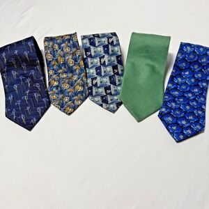 Lot of 5 Vintage Ermenegildo‎ Zegna 100% Silk Ties, Made in Italy 58" X 4"
